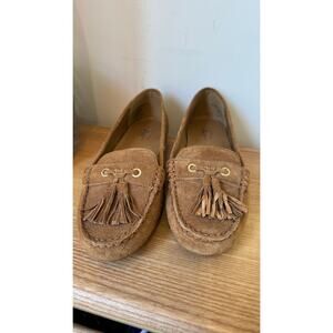 G.H. BASS Bonnie loafers honey tan suede leather sz 6.5 M moccasins slip-on